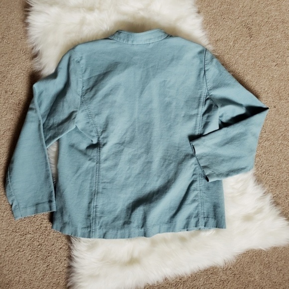 Eileen Fisher Button Down Jacket Teal L Petite - Picture 4 of 5